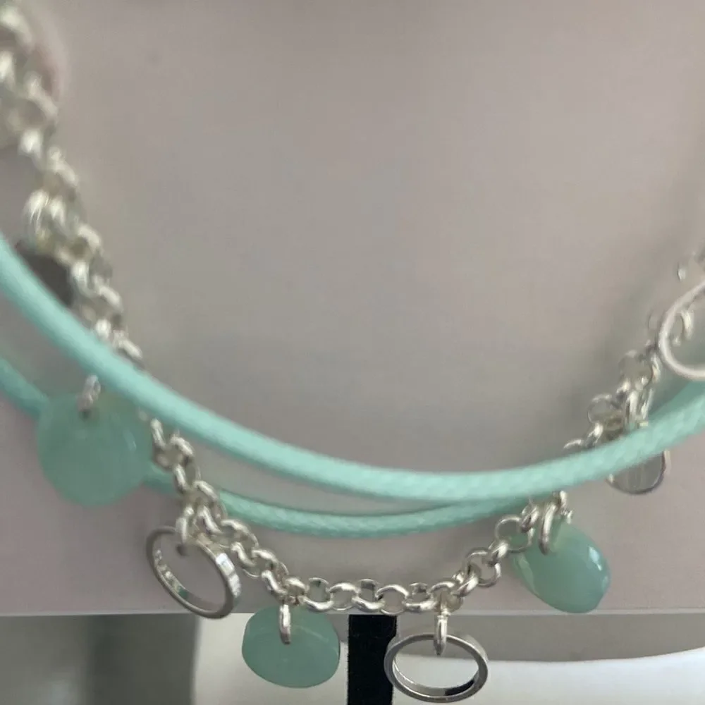Lauren Conrad NWT Silver and rope mint color bracelet